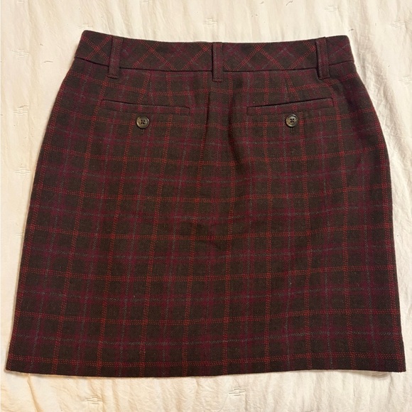Eddie Bauer Red Black Plaid Wool Blend Line Skirt - Picture 2 of 3